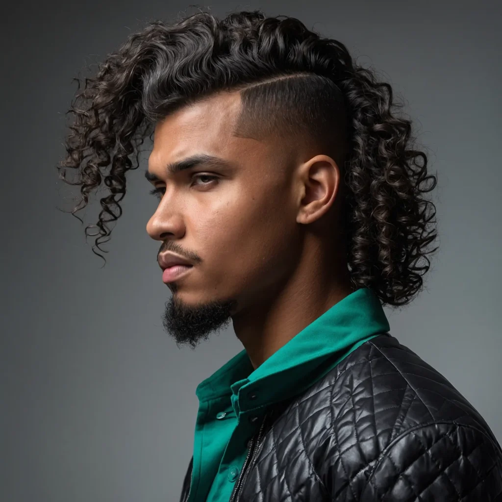 Curly Mullet FadePrompt Black men with curly