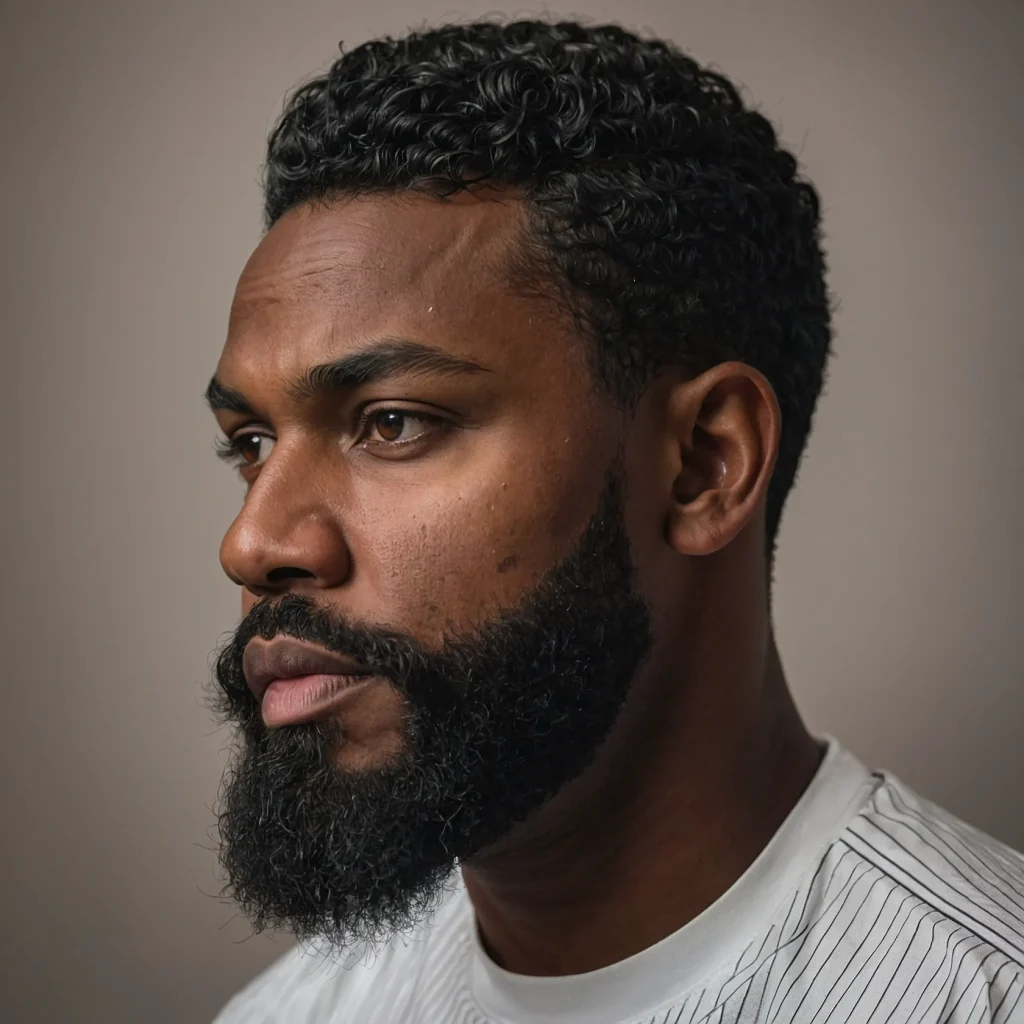 Drop Fade with Beard and Sideburn Tapercurv