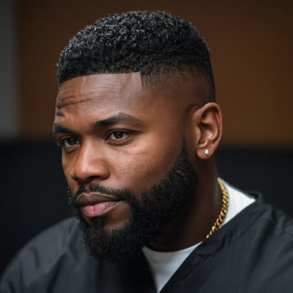 Drop Fade with Clean Brush CutEven brush cut