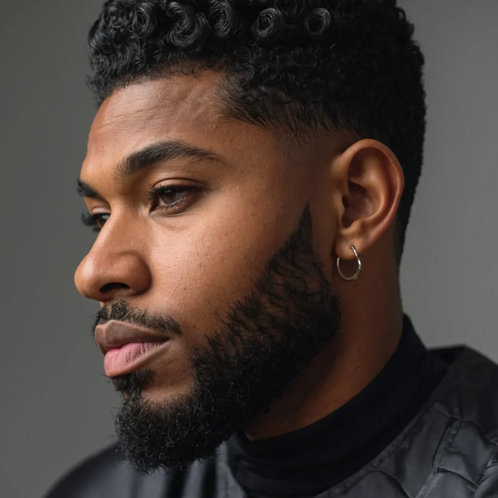 Drop Fade with Natural TextureBlack man with