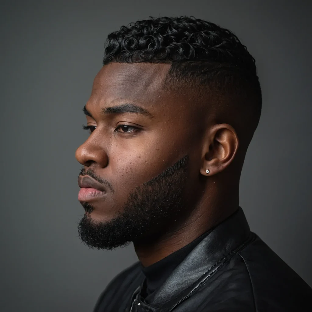 Drop Fade with Part DetailBlack man with h