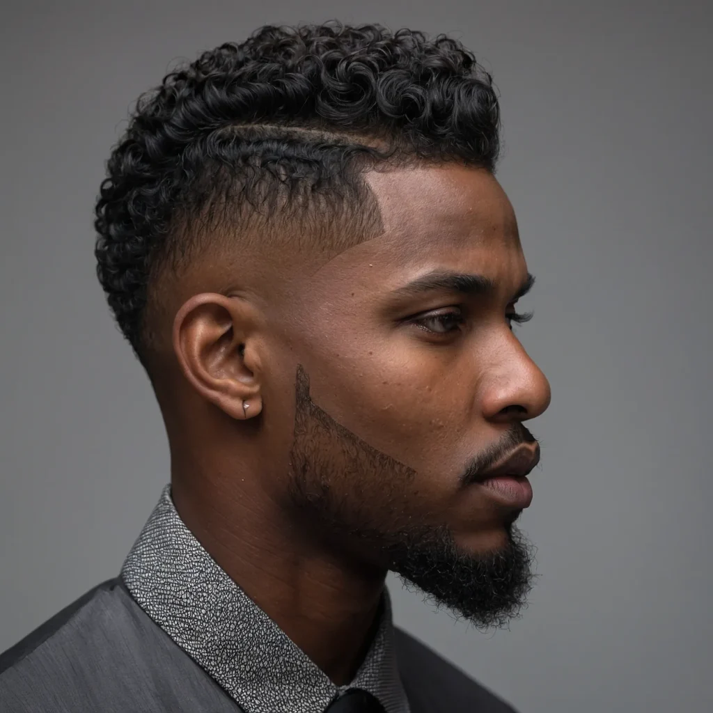 Drop Fade with Temple FocusBlack man with t
