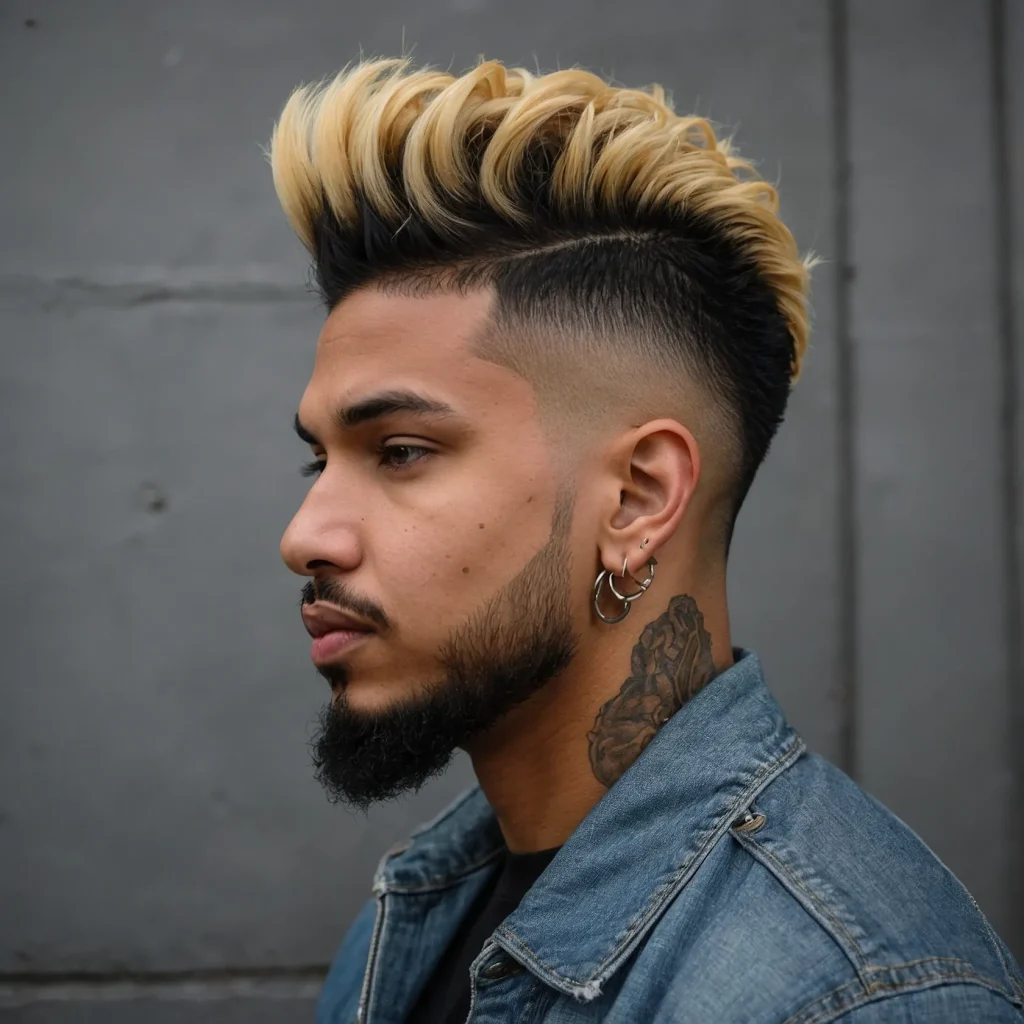Drop Fade with Twisted FrohawkMedium twists s