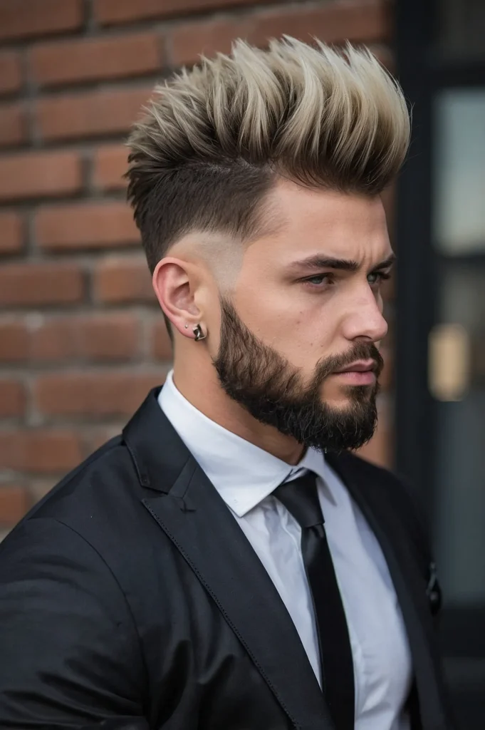 Fluffy Faux Hawk with Low Taperman with f