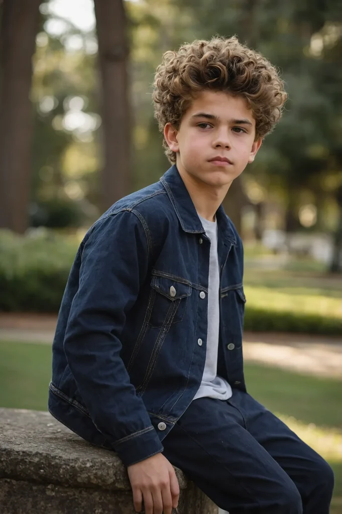 Fluffy Hair Mid Drop FadeTeen boy with soft