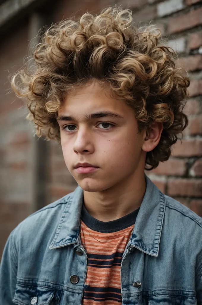 Fluffy Hair Mid Drop FadeTeen boy with soft