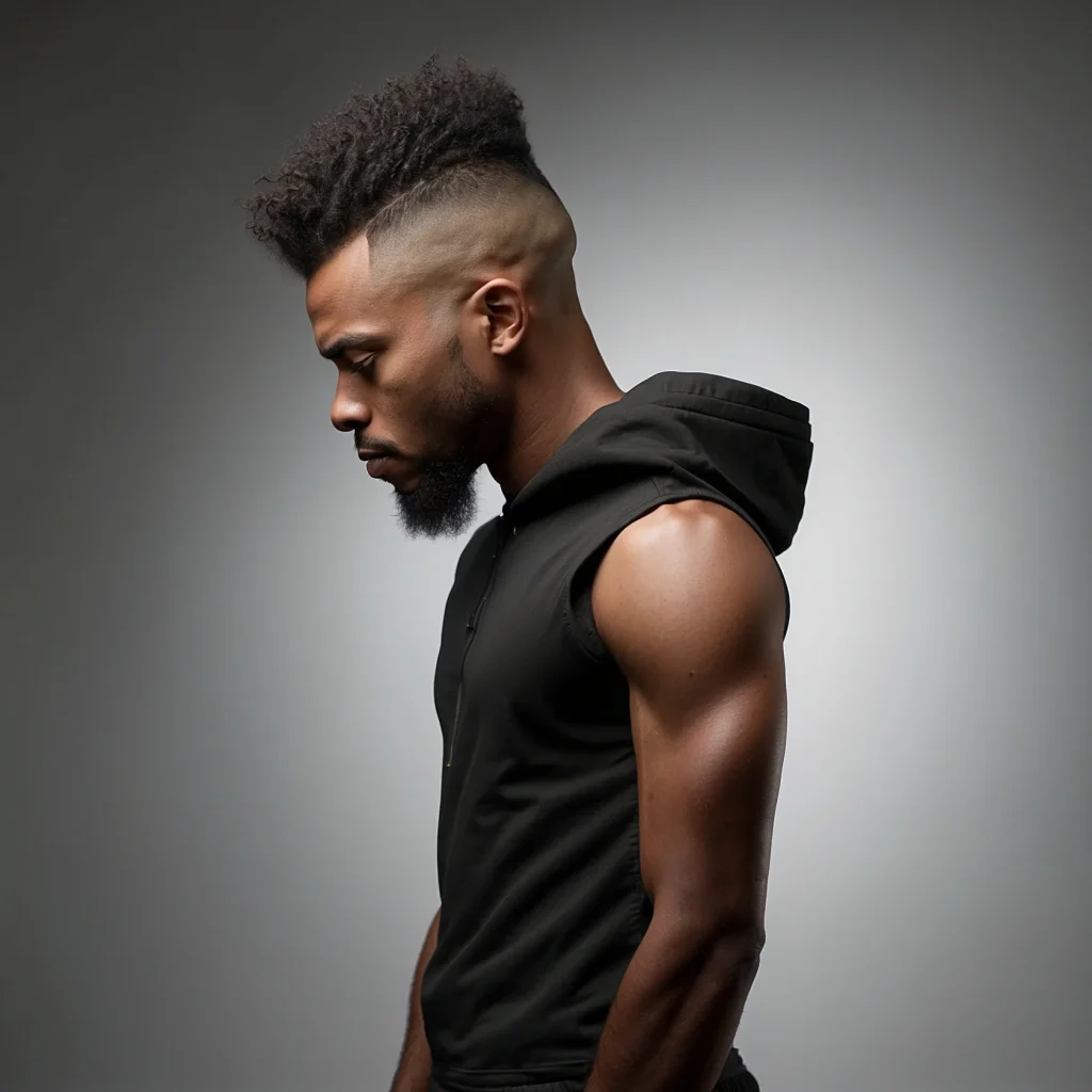 High Fade MohawkBlack man with mohawk