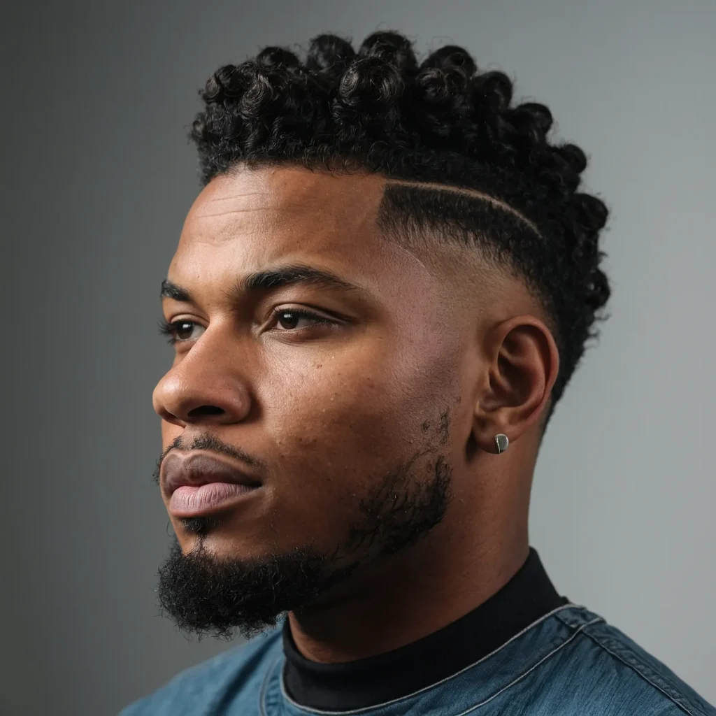 High Fade with Afro Twist TopCoils or twists