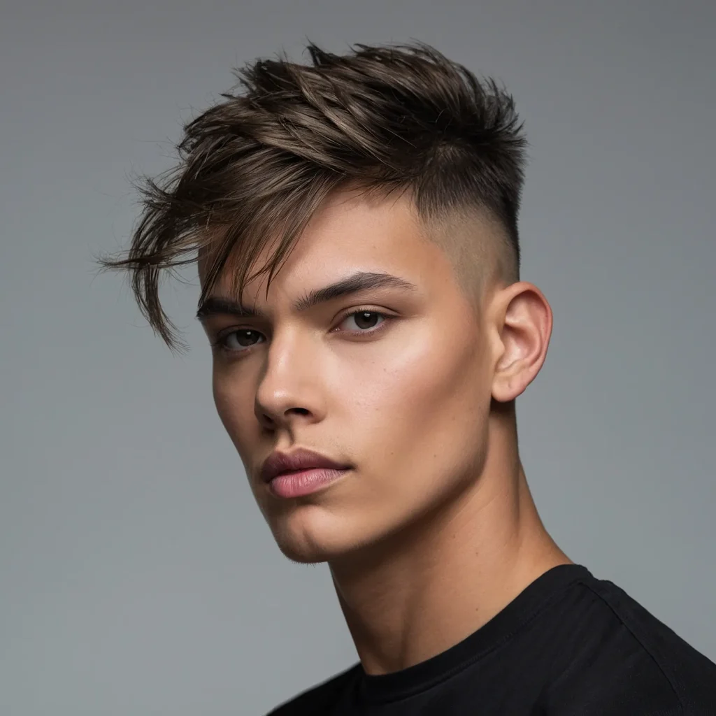 High Fade with BrushedForward FringeForwards