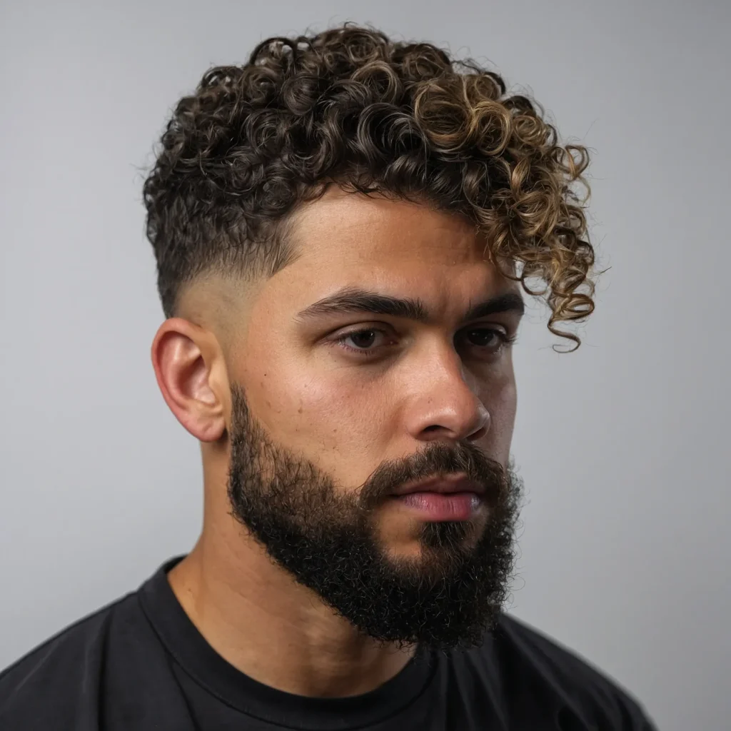 High Fade with CurlsDefined natural curls ke