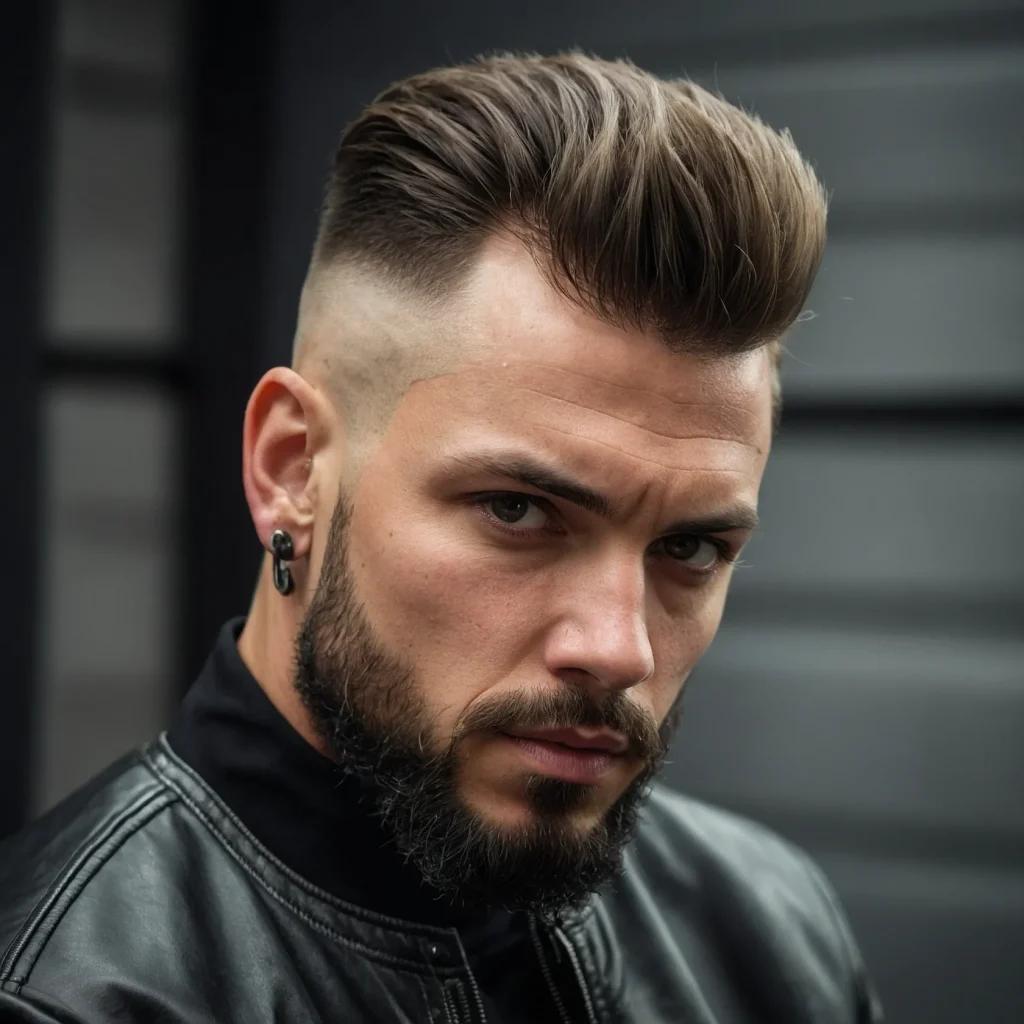 High Fade with Faux HawkVolume concentrated