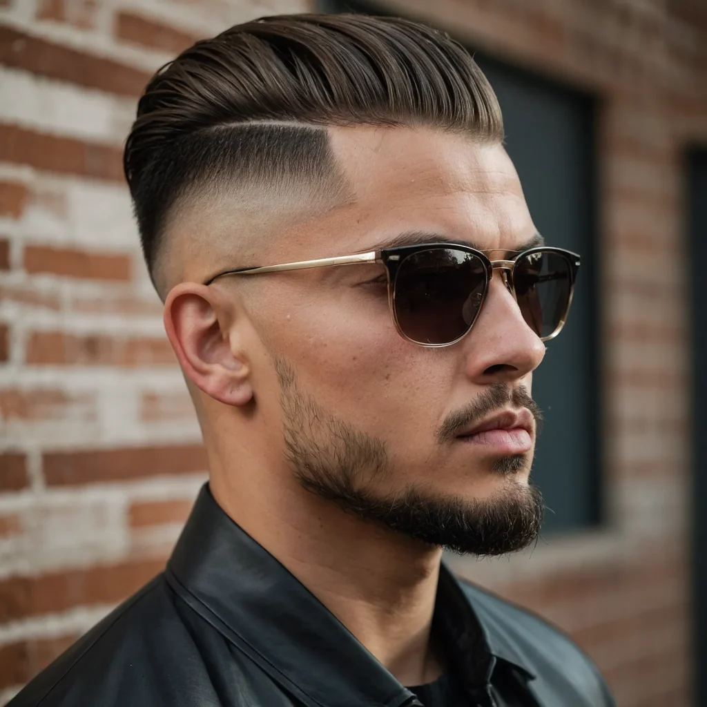 High Fade with SideSwept TopTop is styled to