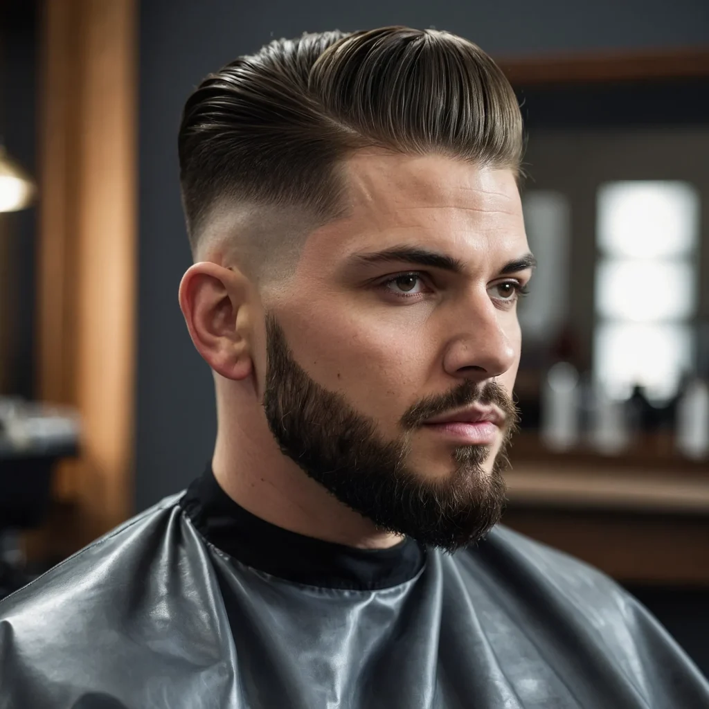 High Fade with Slick Backbrushedback top wi
