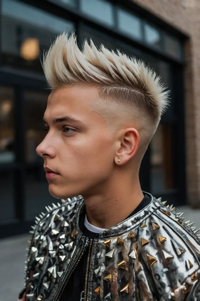 High Fade with Spiky Topboy with gelledup s