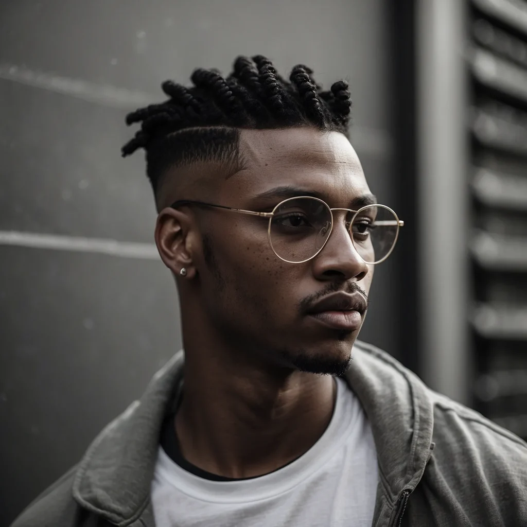 High Fade with Sponge Twistsstylish Blac