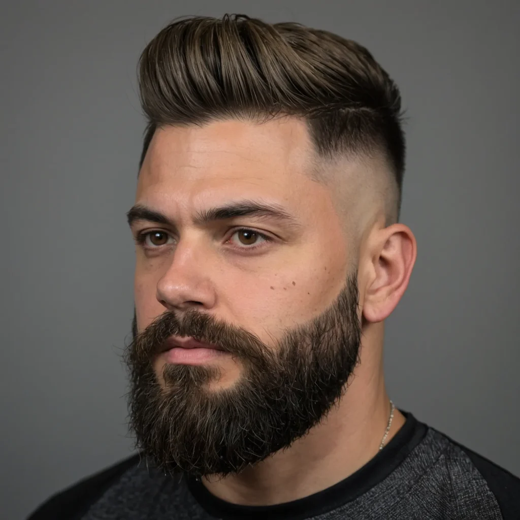 High Fade with Tapered BeardBeard blends grad