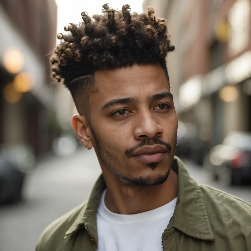 High Fade with Twist Out Topcreative Blac