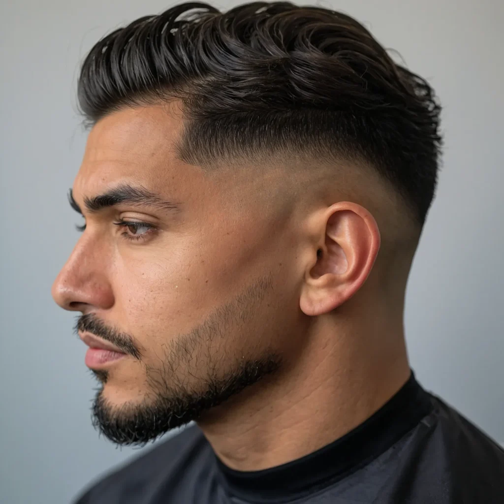 High Fade with WavesWavy textured top with hi