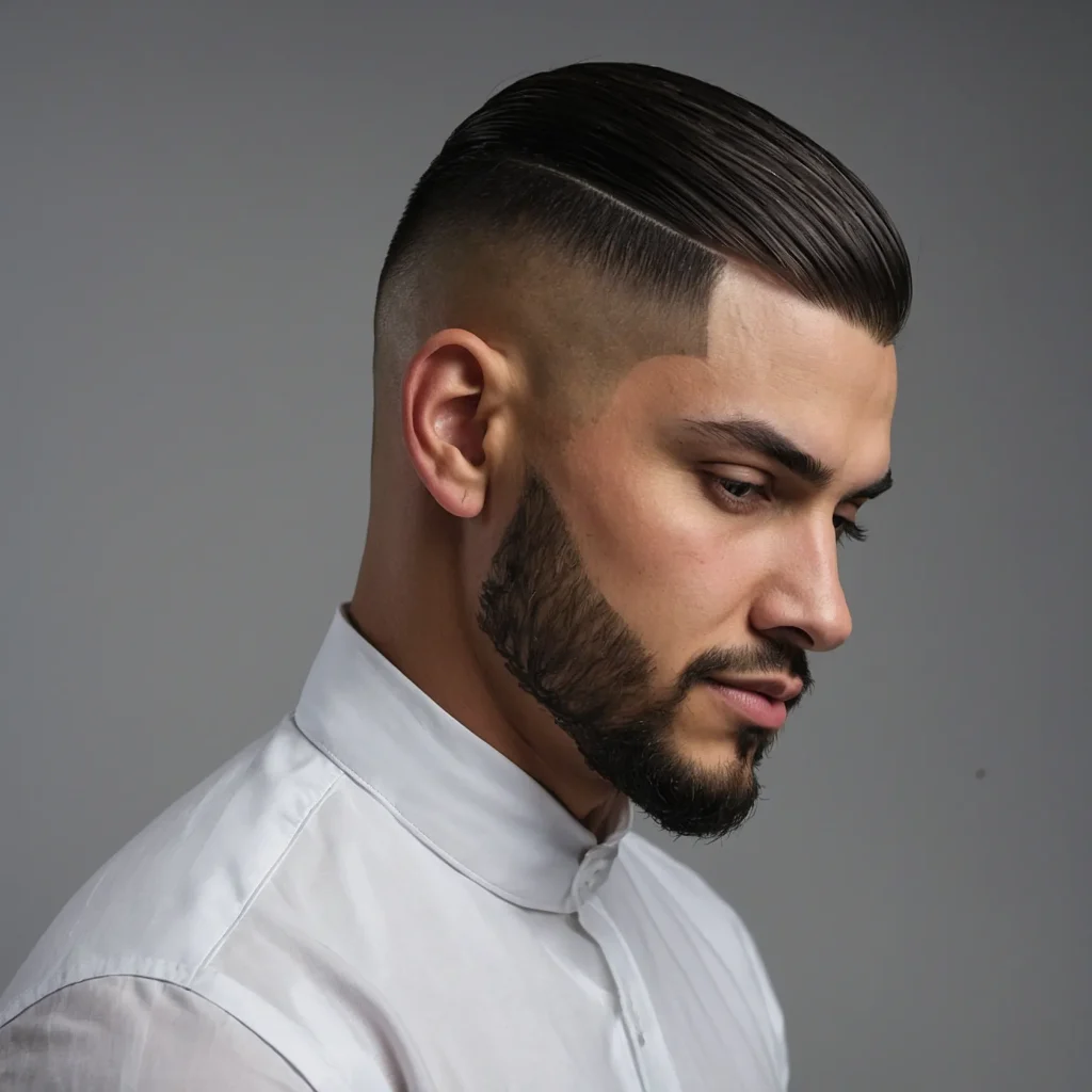 High Skin Fade with LineUpCleanshaven sides b