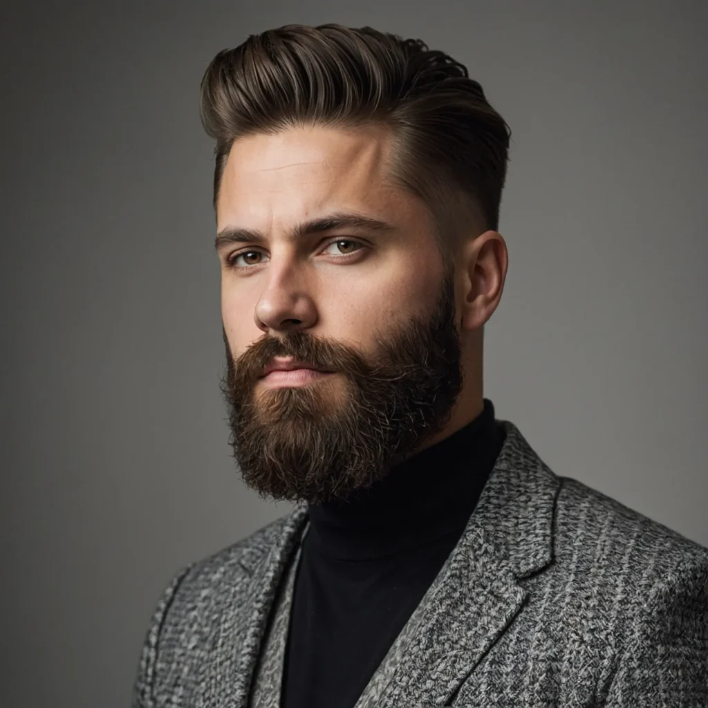 High Taper Fade with Beard BlendNeatly trimme