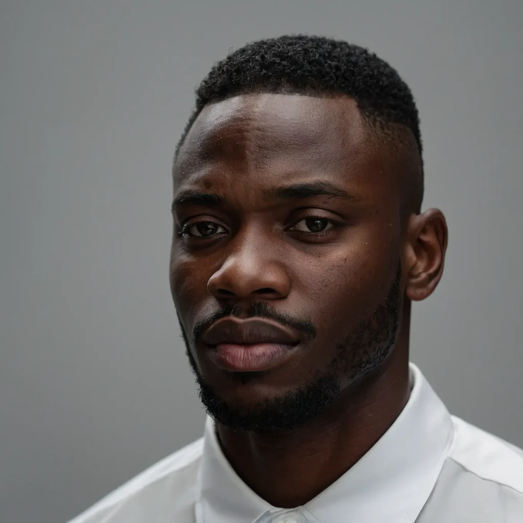 High Taper Fade with Defined EdgeUpCloseup of