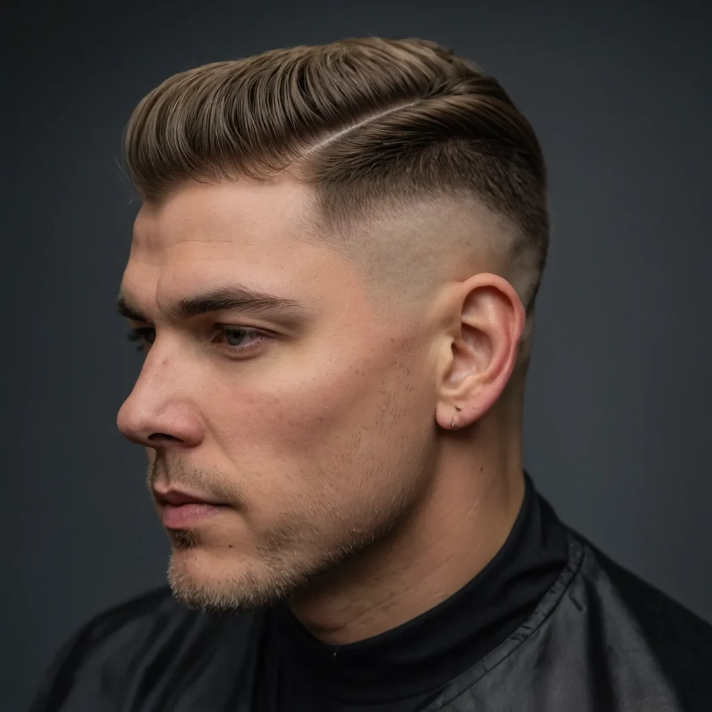 High Taper Fade with Drop CurveThe fade dips
