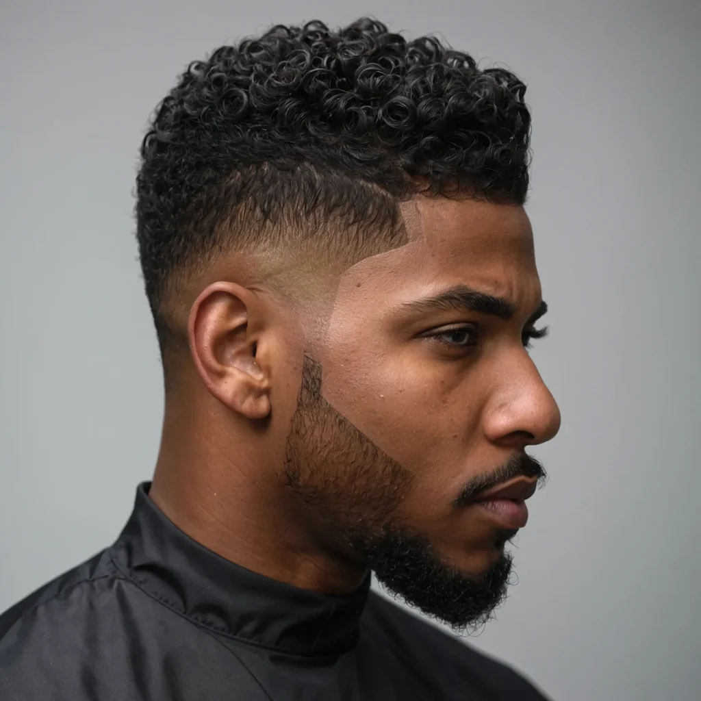 High Taper Fade with Natural CoilsBlack man w