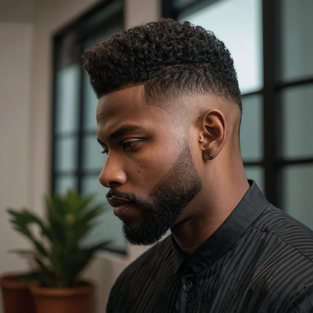 High Taper Fade with Shadow BeardMinimalist l