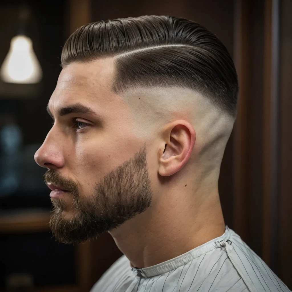 High Taper Fade with Side PartDefined side p