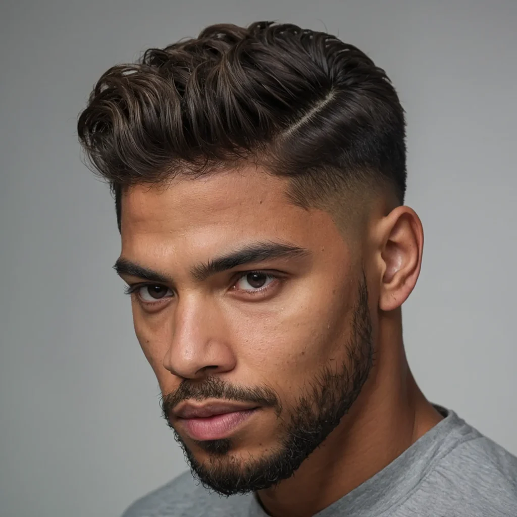High Taper Fade with Soft WavesNatural waves