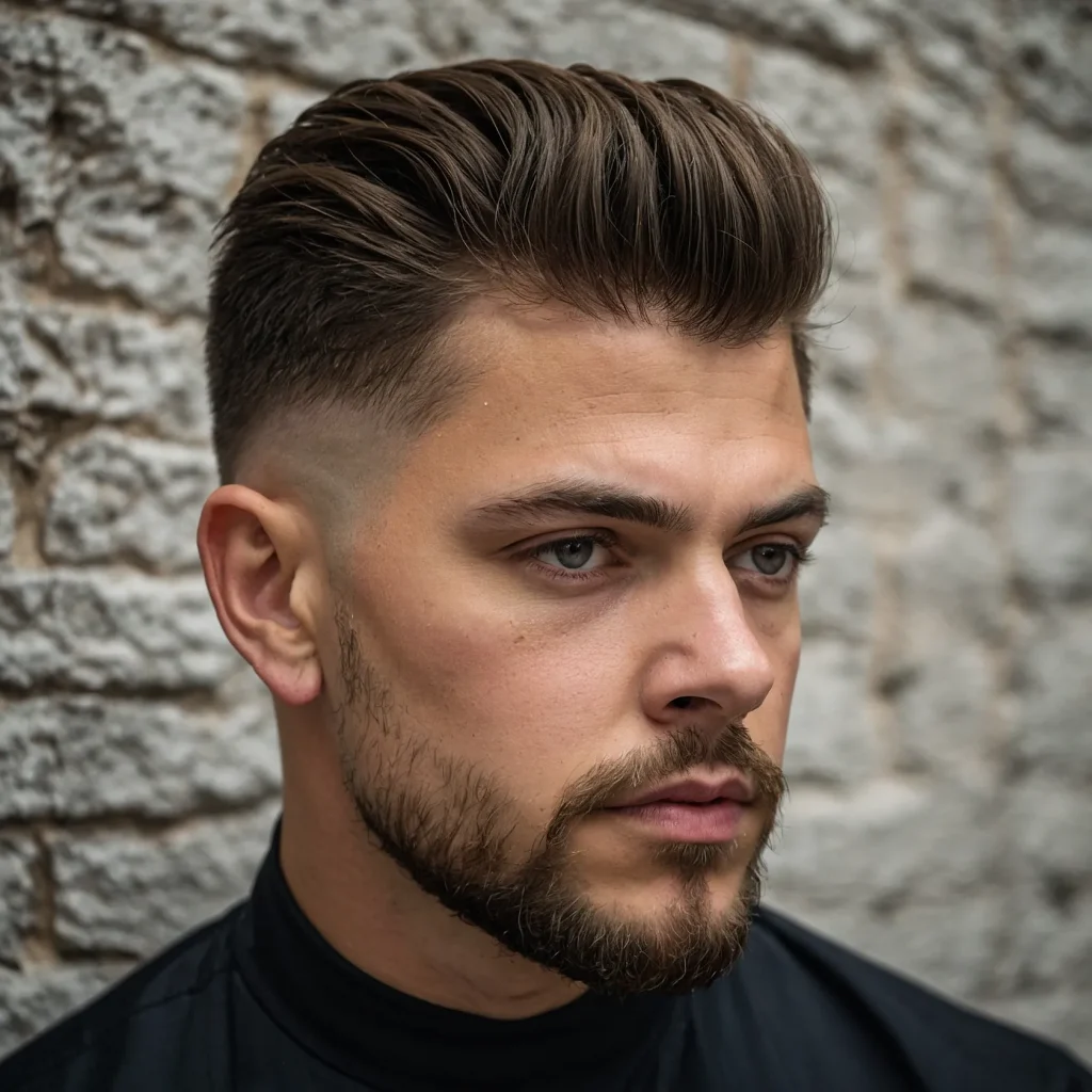 High Taper Fade with Temple Burstsubtle bur
