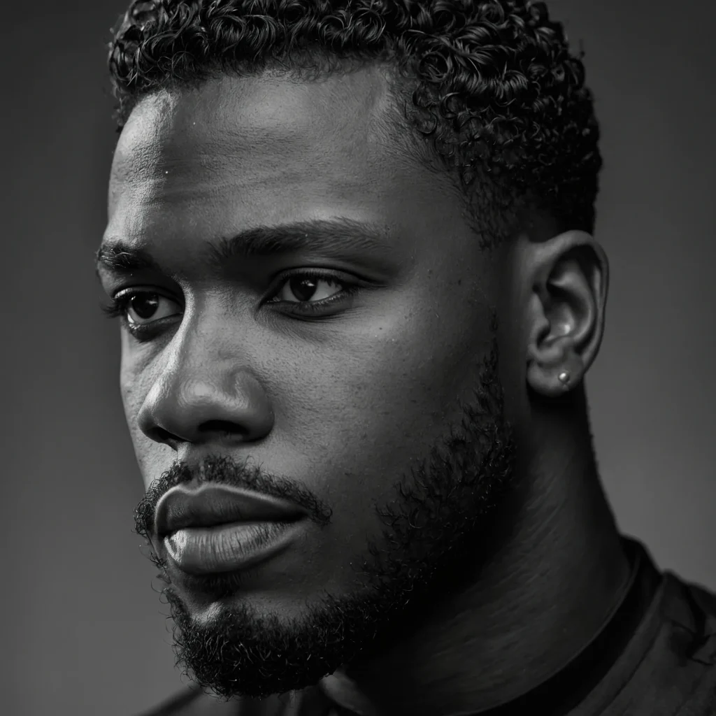 High Taper Fade with Temple CurveBlack man wi