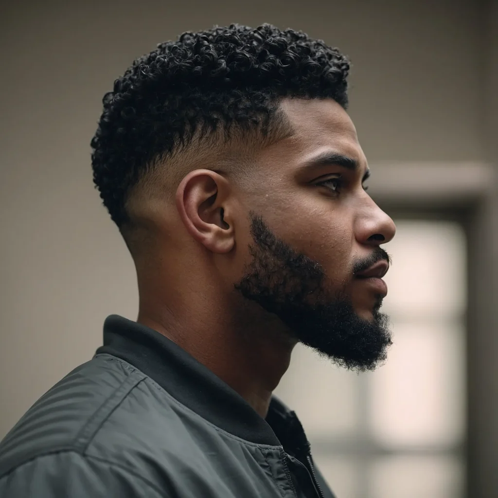 High Taper Fade with TwistOut TopMediumlength