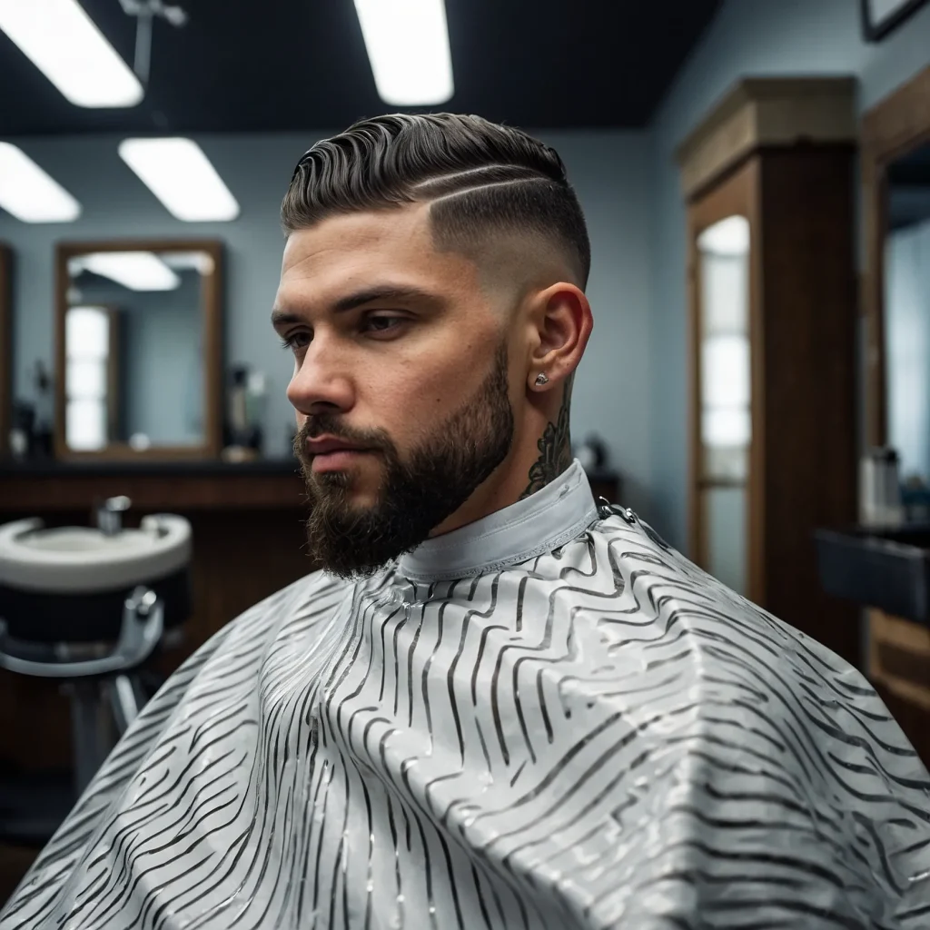 High Taper Fade with WavesShort style wave