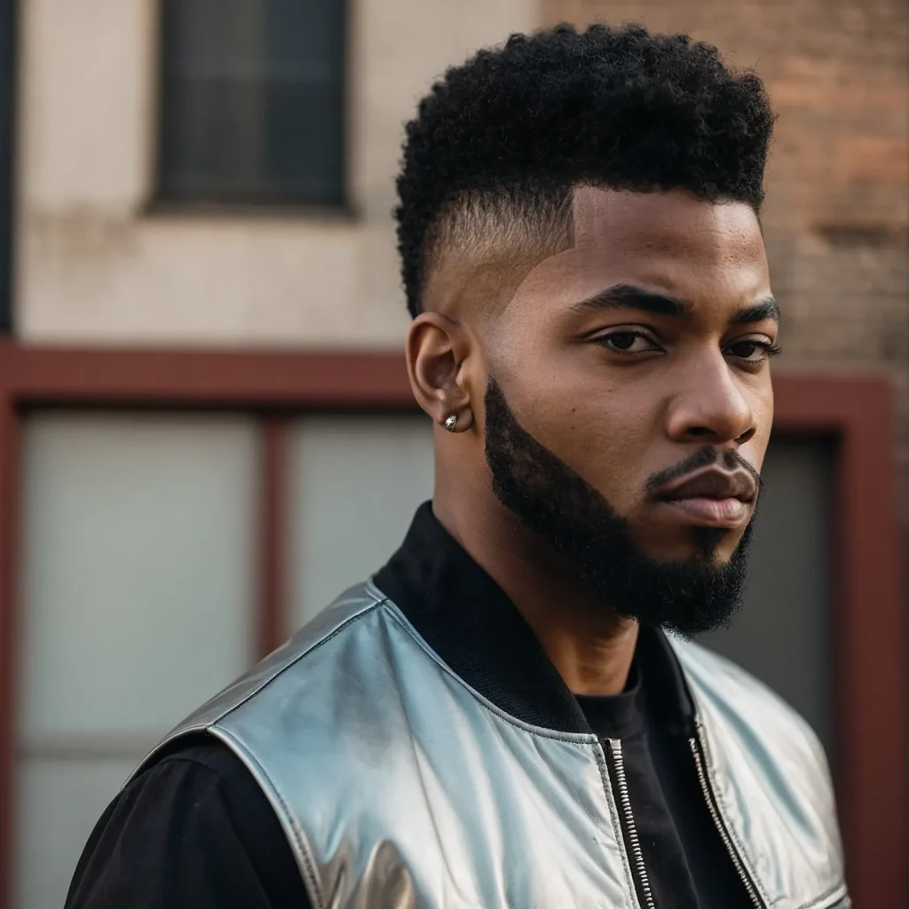 High Top with Burst FadeBlack man with hi