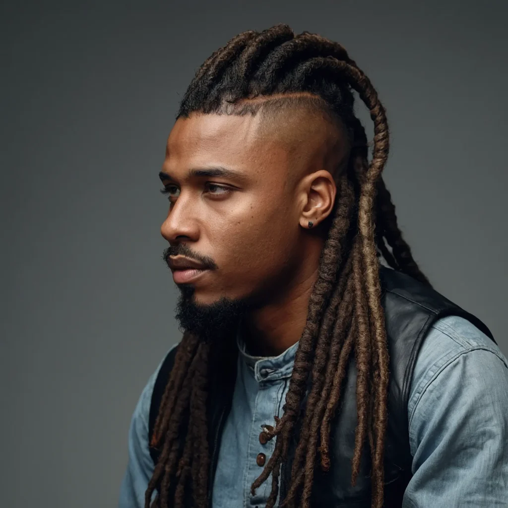 Loc Mullet with Undercut FadePrompt Black men