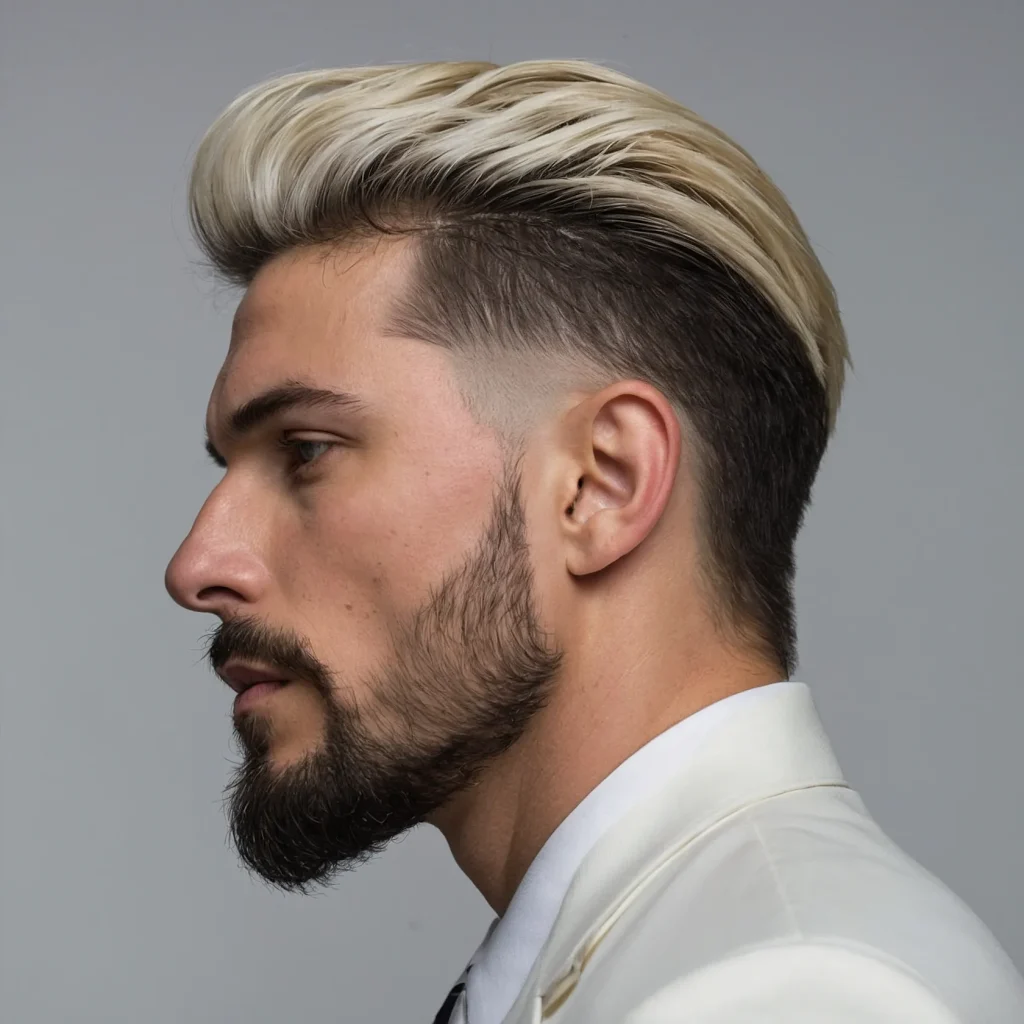 Low Burst Fade Mulletwhite man with low b