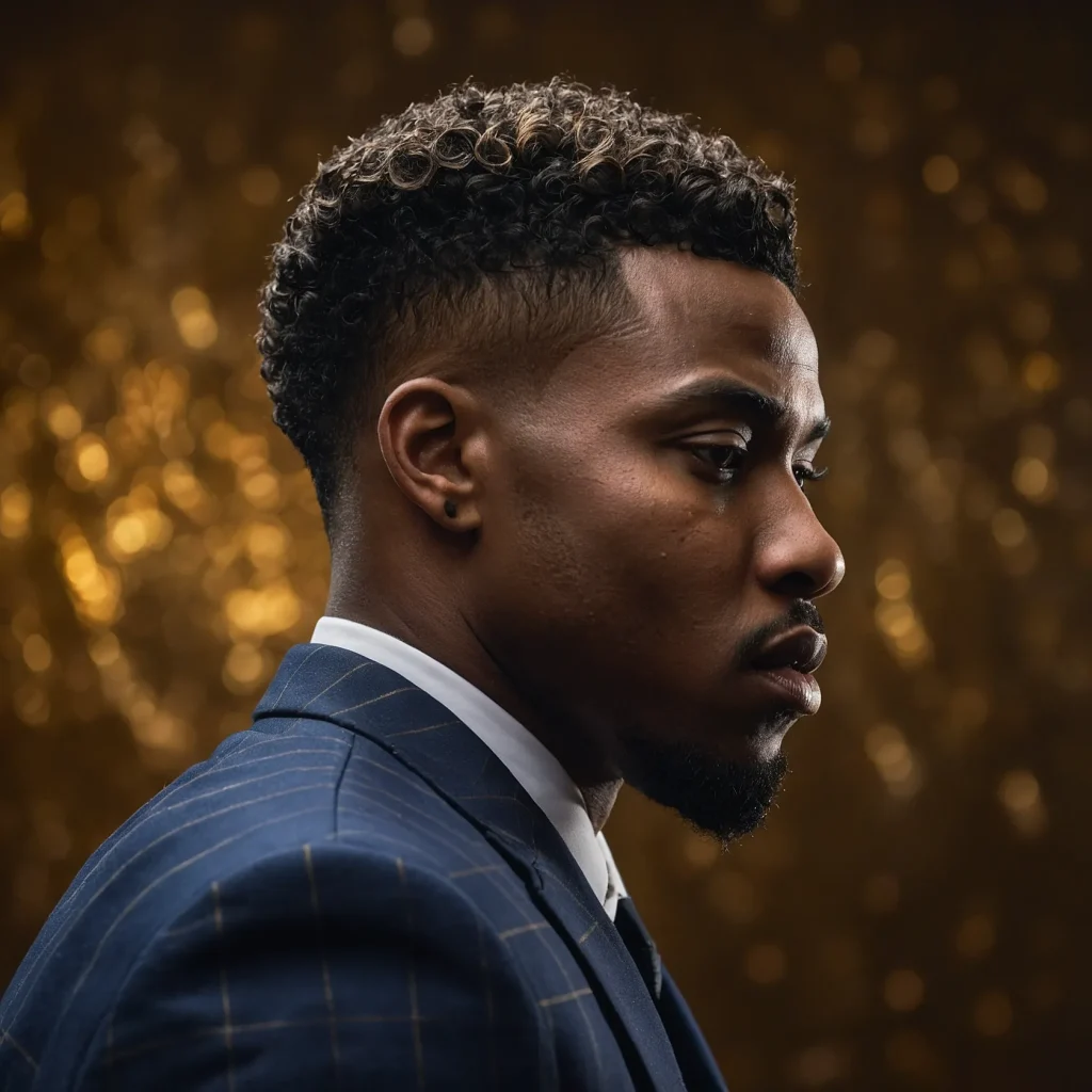 Low Drop Fade with PartPrompt Black man with