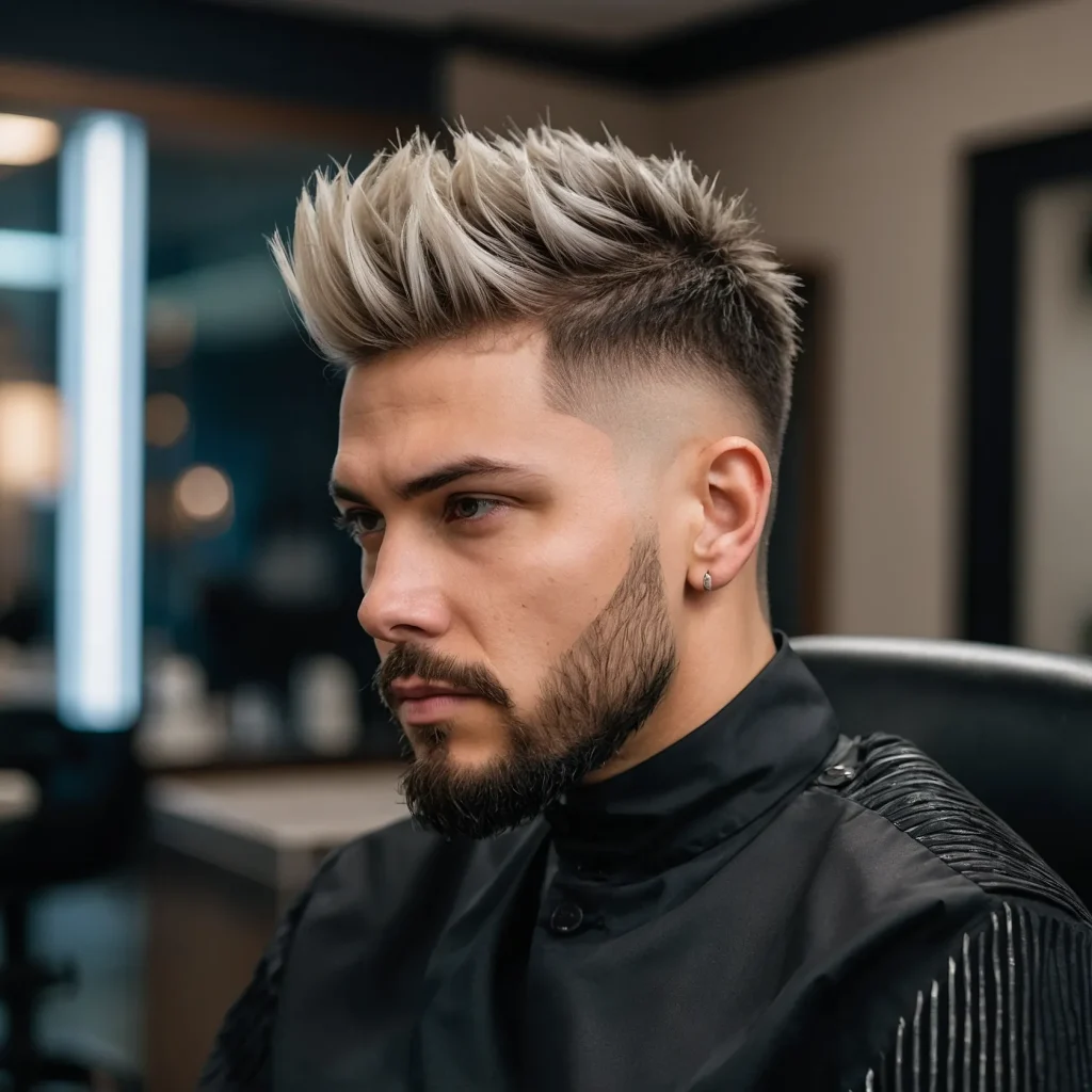 Low Fade men hairstyle with Soft SpikesTextur