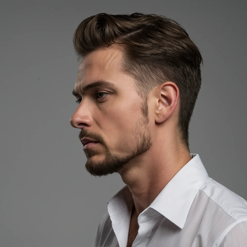 Low Fade with Brush UpTop hair styled upward