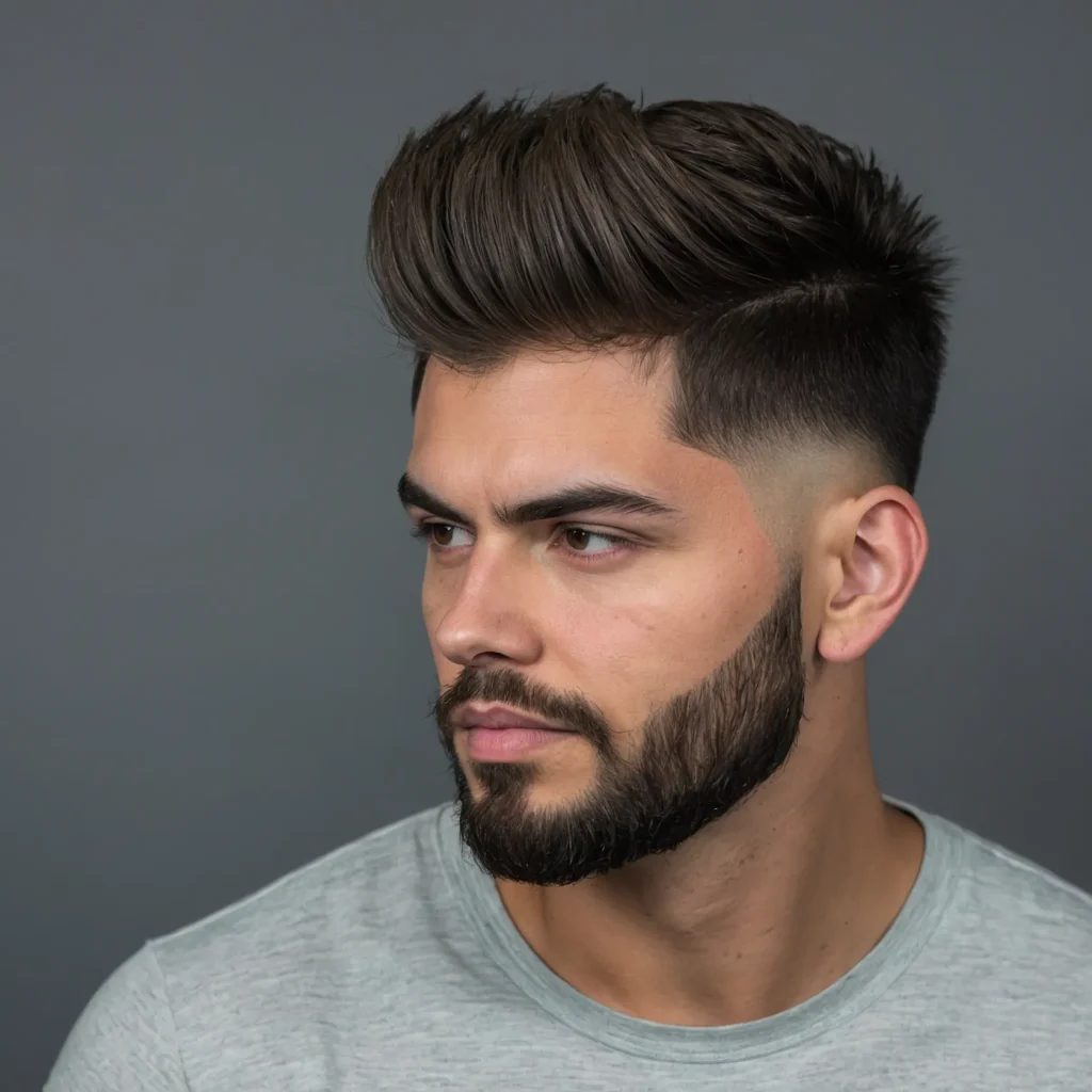 Low Fade with Brushed Forward TopTop brushed