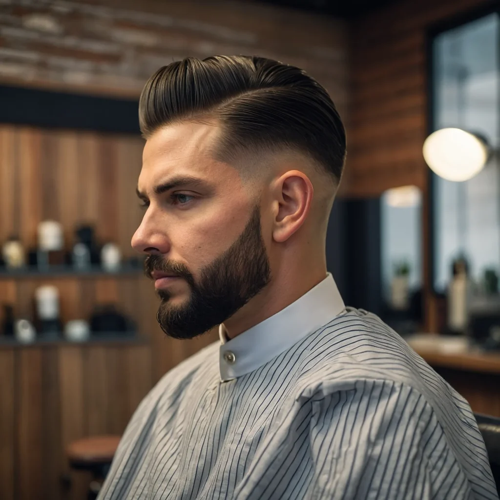 Low Fade with Comb OverComb over with volume