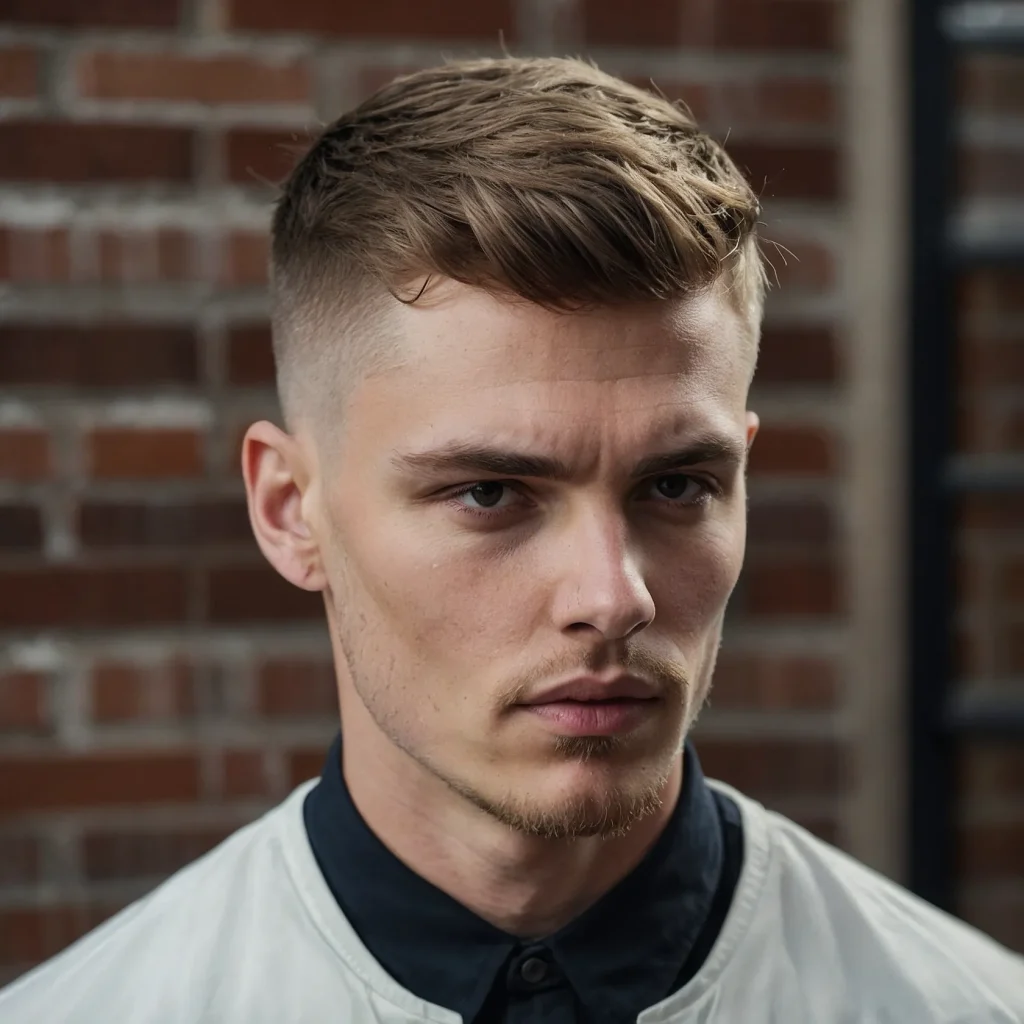 Low Fade with French CropShort fringe cut cle