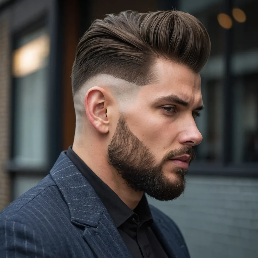 Low Fade with QuiffVoluminous quiff styled b