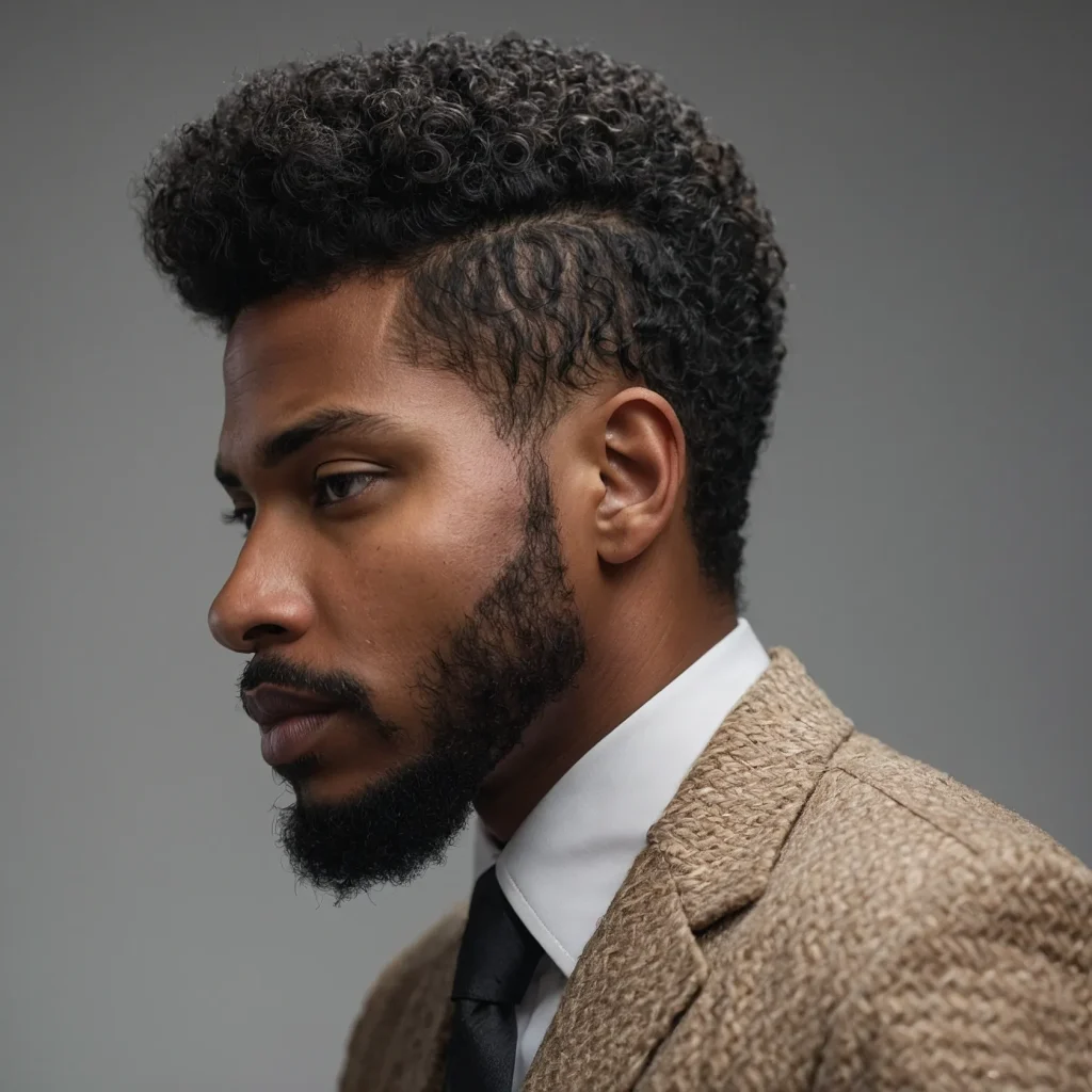 Low Fade with Short AfroWhite man with coiled