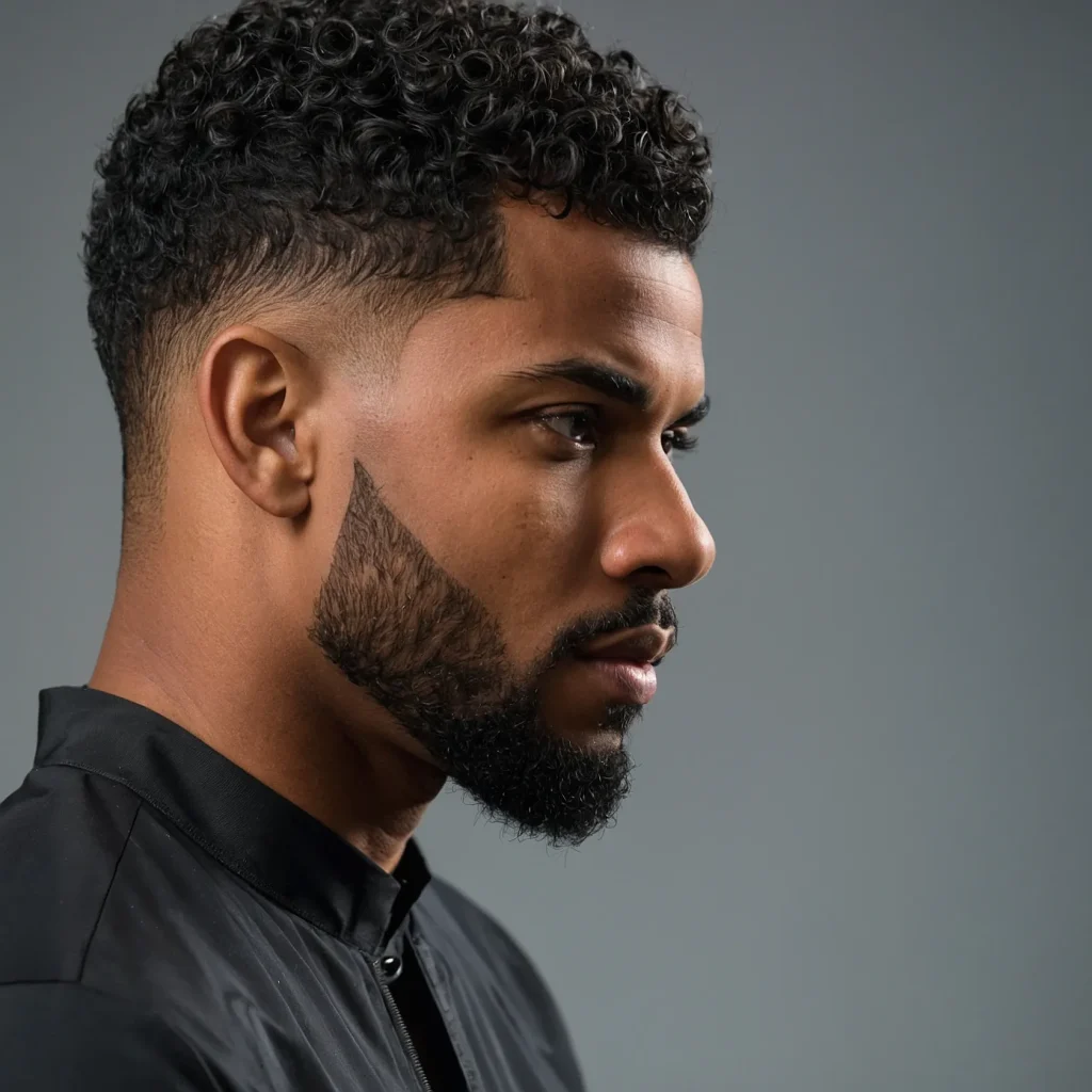 Low Fade with Short CurlsBlack man with soft