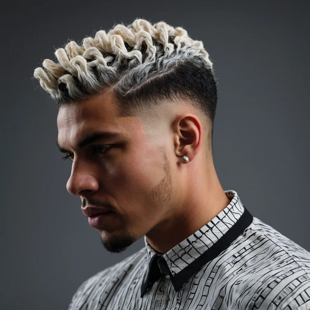 Low Fade with Sponge TwistsWhite man with spo