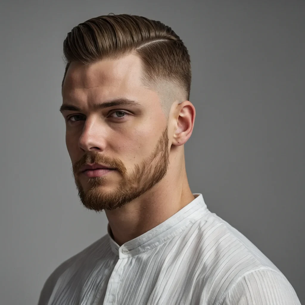 Low Fade with Straight Hair TopStraight brush