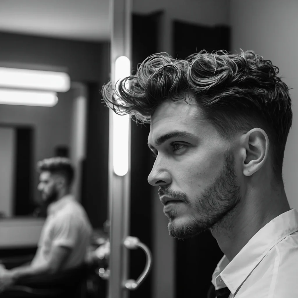Low Fade with Textured WavesMessy yet control