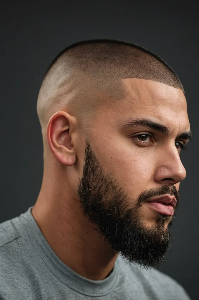Low Skin Fade with Buzz CutRealistic photo of